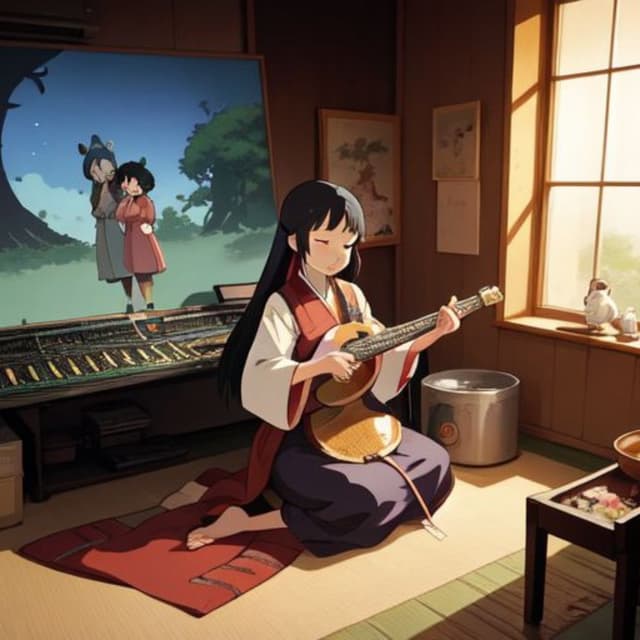 Shamisen Lofi Hip Hop 🌆🎤 Autumn Rain on Bamboo